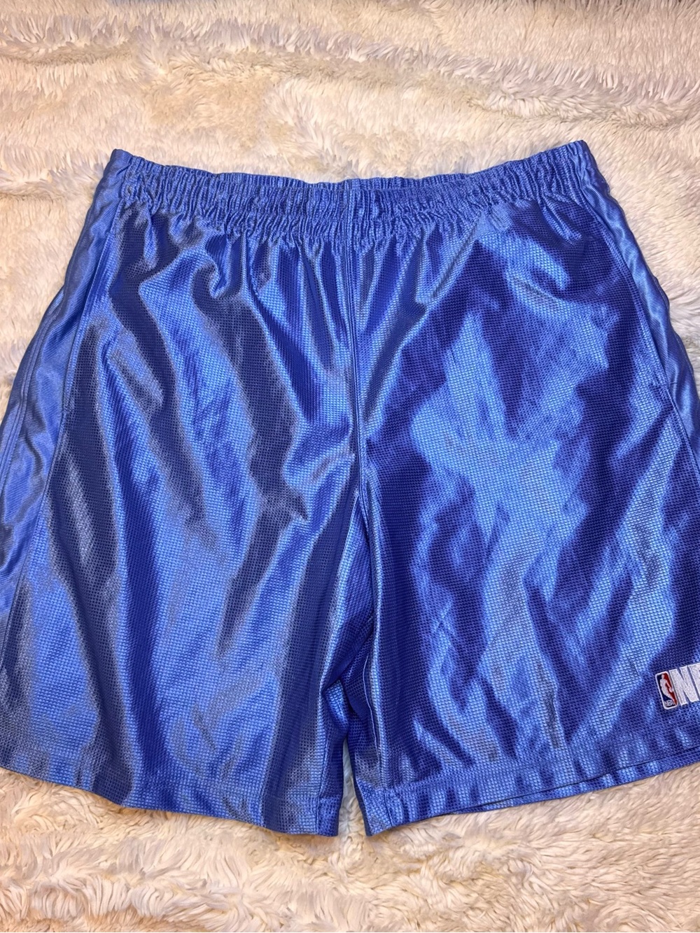 NBA Mens size XL vintage Royal Blue textured Athletic Shorts no liner 10” inseam